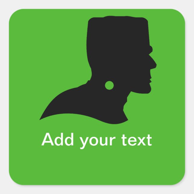 Frankenstein Monsters Silhouette Quadratischer Aufkleber (Vorderseite)