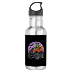Frankenstein-Monstertruck-Halloween-Grafikdesign Edelstahlflasche