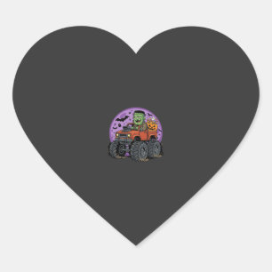 Frankenstein-Monstertruck-Halloween-Grafikdesign Herz-Aufkleber