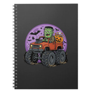 Frankenstein-Monstertruck-Halloween-Grafikdesign Notizblock