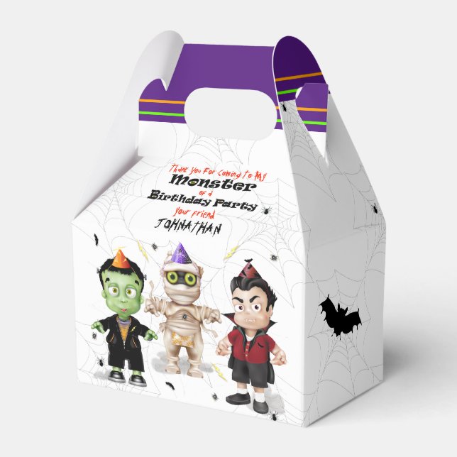 Frankenstein Mummy Dracula Halloween Geburtstag Geschenkschachtel (Vorderseite)