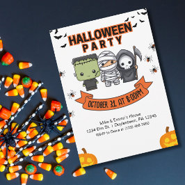 Frankenstein Mummy Grim Sensenmann Niedlich Hallow Einladung