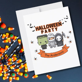 Frankenstein Mummy Grim Sensenmann Spooky Hallowee Postkarte