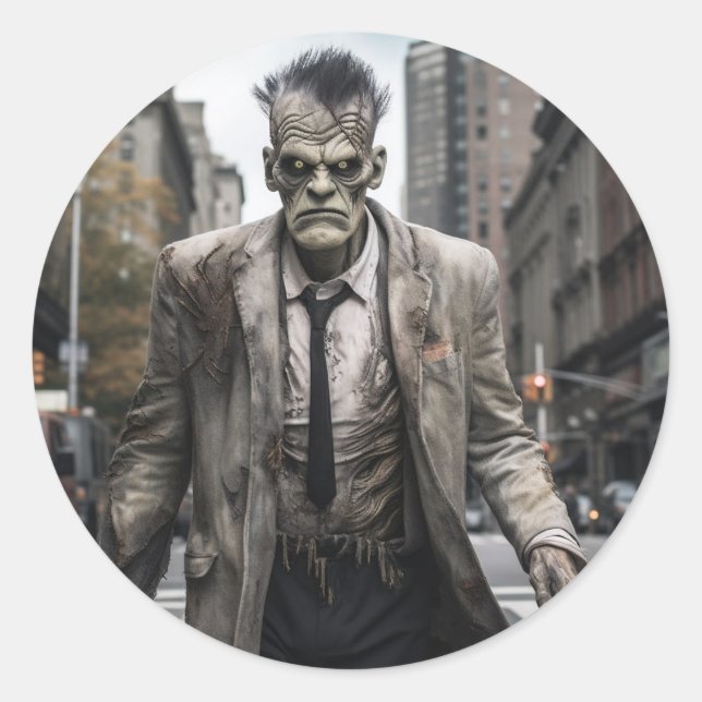 Frankenstein Runder Aufkleber (Vorderseite)