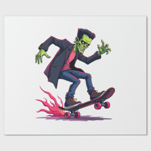 Frankenstein Skater � Coole Halloween Streetwear-S Geschenkpapier
