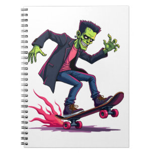 Frankenstein Skater � Coole Halloween Streetwear-S Notizblock