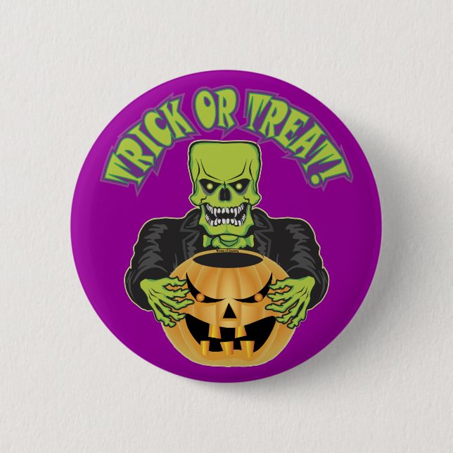 Frankenstein Skull Button (Vorderseite)