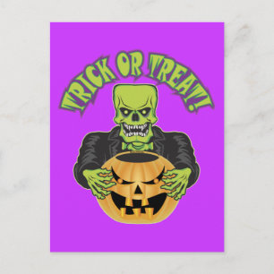 Frankenstein Skull Postkarte