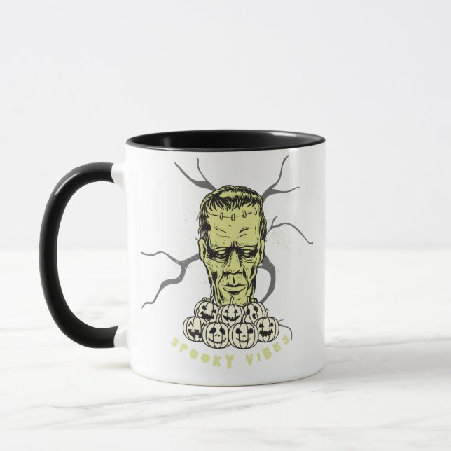 Frankenstein Spooky Vibes Halloween Tasse (Links)
