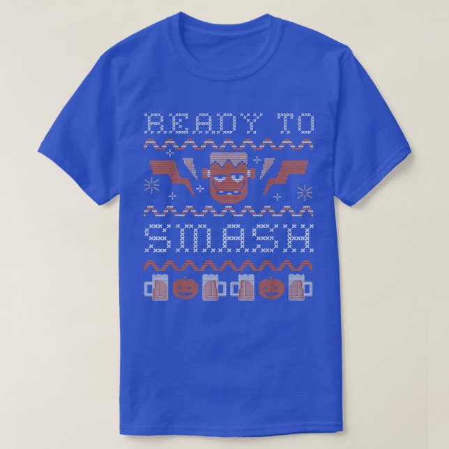 Frankenstein T Bereit, lustiges Halloween zu zersc T-Shirt (Design vorne)