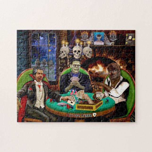 Frankenstein und Dracula Halloween-Monster-Poker  (Horizontal)