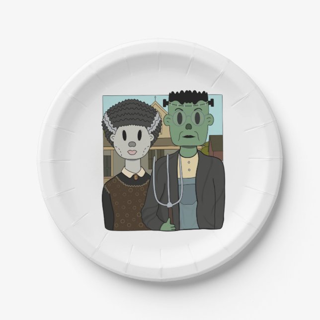 Frankenstein und Frankenstein Pappteller (Vorderseite)