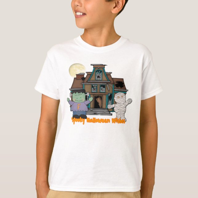 Frankenstein und Mama-Halloween-T - Shirt (Vorderseite)