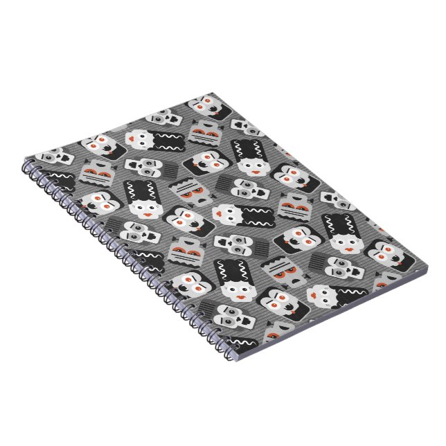 Frankenstein und spukhafte Freunde - schwarz, weiß Notizblock (Rechte Seite)