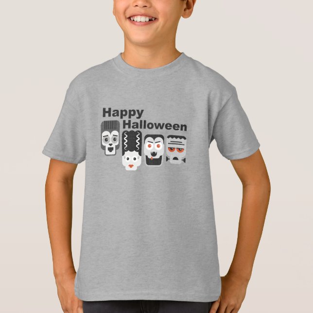 Frankenstein und spukhafte Freunde - schwarz, weiß T-Shirt (Vorderseite)