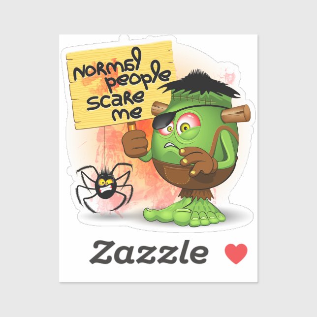 Frankenstein-Zeichen "Normal People Scare Me" Aufkleber (Blatt)