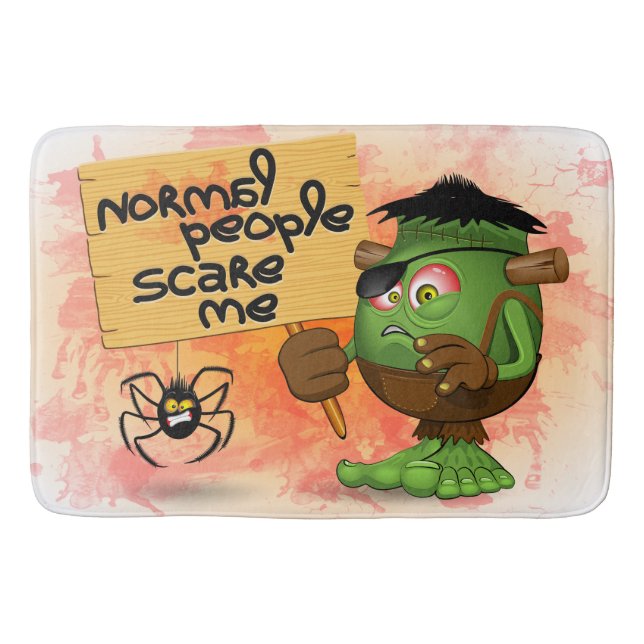 Frankenstein-Zeichen "Normal People Scare Me" Badematte (Vorderseite)