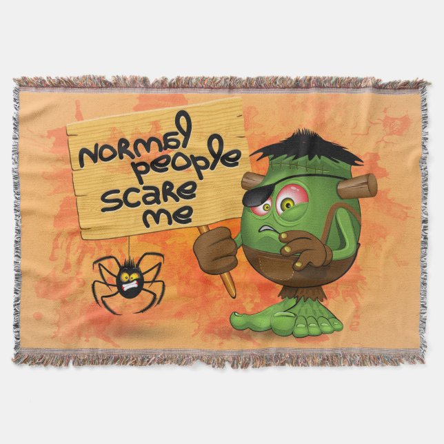 Frankenstein-Zeichen "Normal People Scare Me" Decke (Vorderseite)