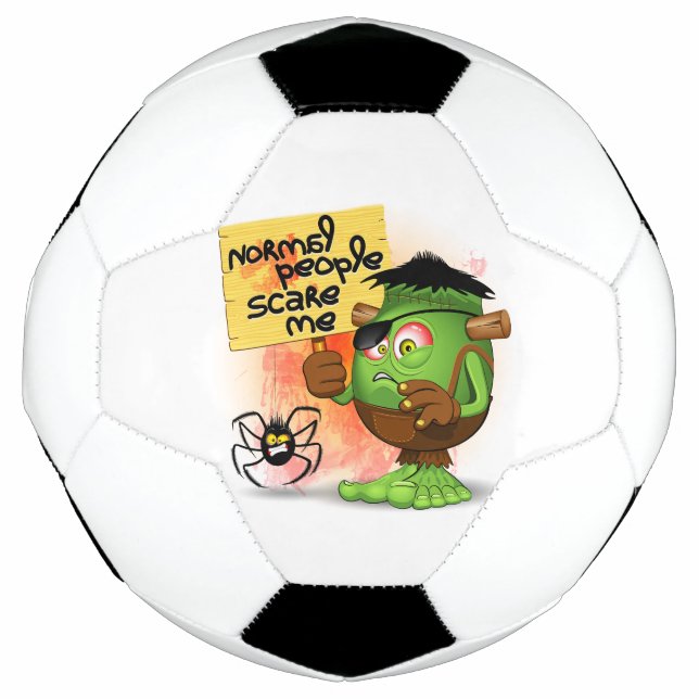 Frankenstein-Zeichen "Normal People Scare Me" Fußball (Vorderseite)