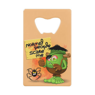 Frankenstein-Zeichen "Normal People Scare Me" Geldbeutel Flaschenöffner