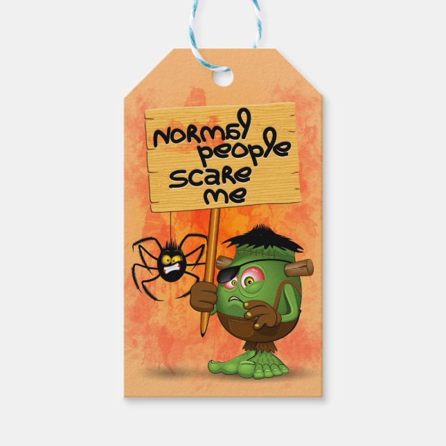 Frankenstein-Zeichen "Normal People Scare Me" Geschenkanhänger (Vorderseite)