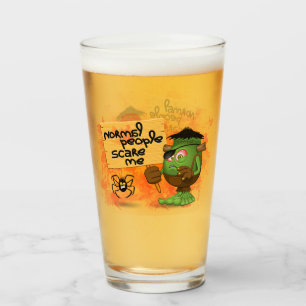 Frankenstein-Zeichen "Normal People Scare Me" Glas