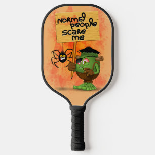 Frankenstein-Zeichen "Normal People Scare Me" Pickleball Schläger