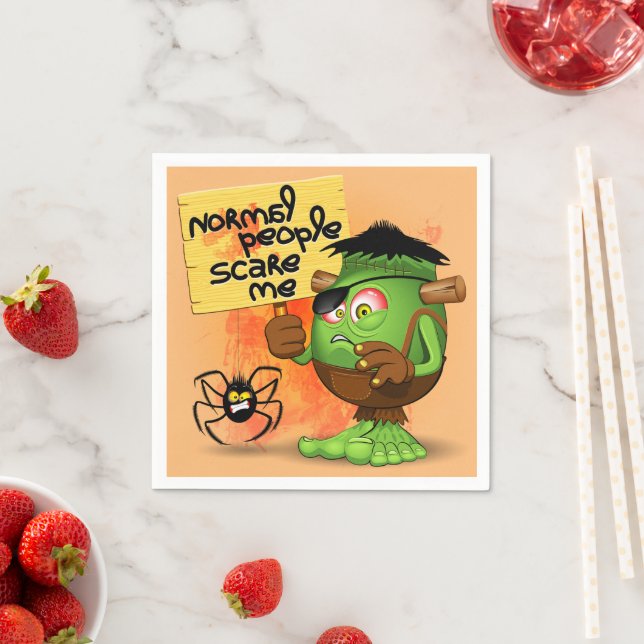 Frankenstein-Zeichen "Normal People Scare Me" Serviette (Beispiel)