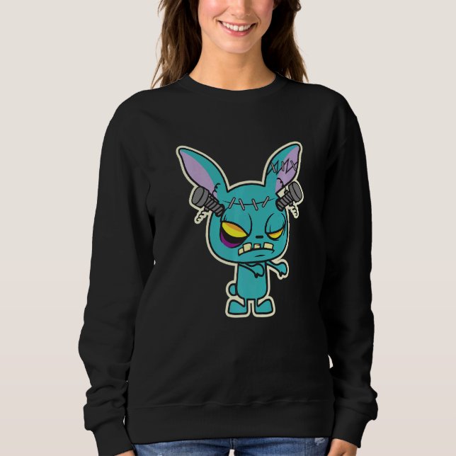 Frankenstein Zombie Bunny Halloween Sweatshirt (Vorderseite)