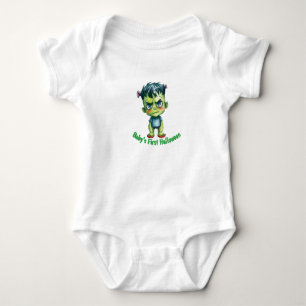 Frankenstein zum ersten Halloween vom Baby  Strampler