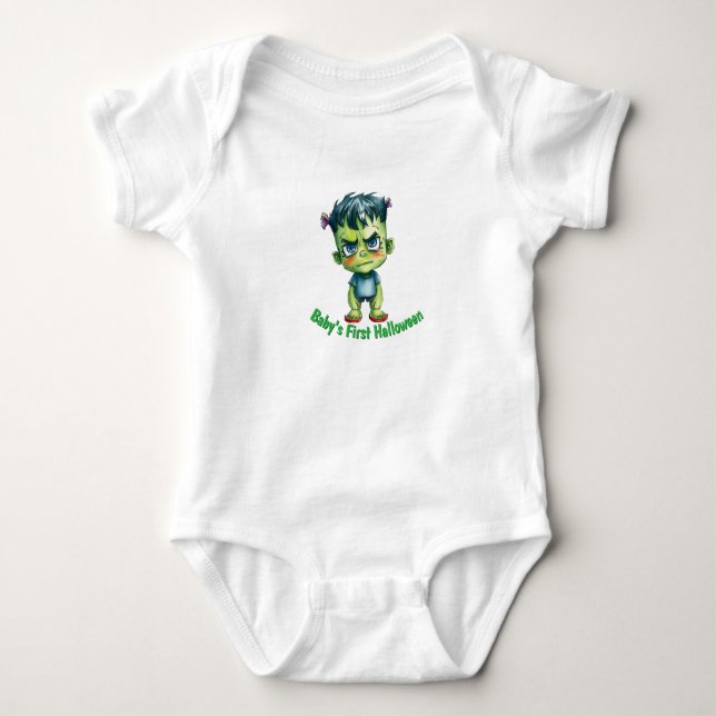 Frankenstein zum ersten Halloween vom Baby  Strampler (Vorderseite)