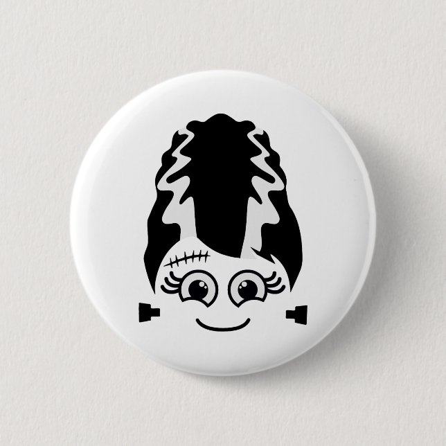 Frankensteinbrücke Niedliches Monster Halloween Co Button (Vorderseite)