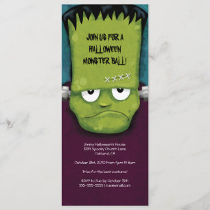 Frankensteinmonster Ball  Halloween-Party Invita Einladung