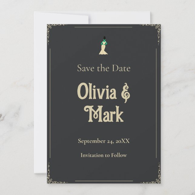 Frankensteins Braut Save the Date | Gothic Einladung (Vorderseite)