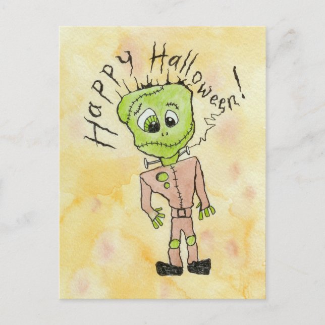 Frankensteins Halloween Postkarte (Vorderseite)