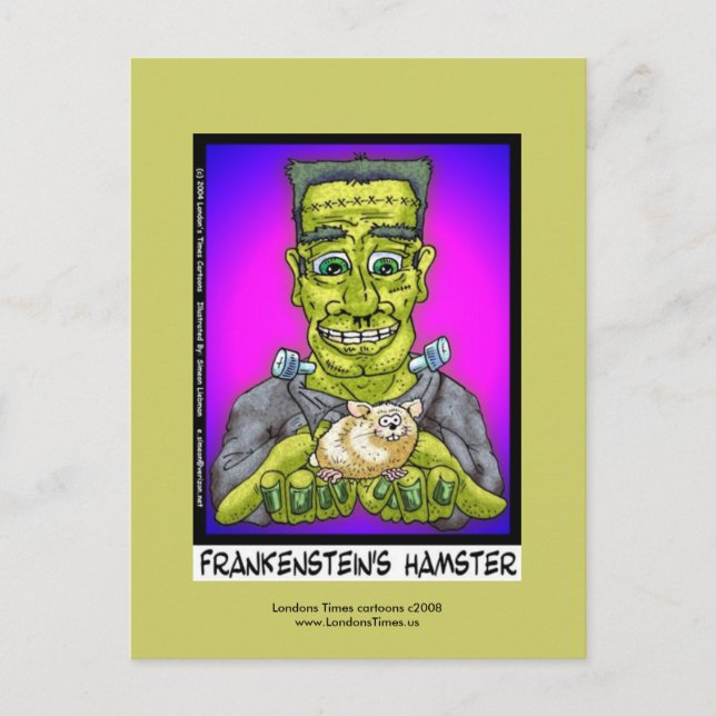 Frankensteins Hamster Funny Cartoon Postcard Postkarte (Vorderseite)