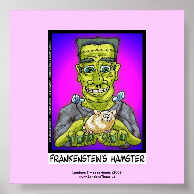 Frankensteins Hamster Funny Cartoon Poster (Vorne)