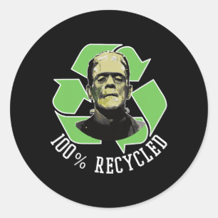 Frankensteins Monster - 100% Gerecycelt S Funny Ha Runder Aufkleber