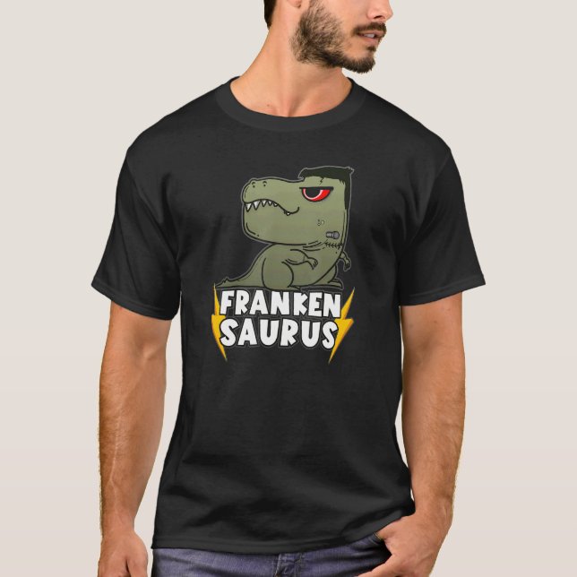 Frankensteins Monster Saurus Dinosaurier Rex Hallo T-Shirt (Vorderseite)