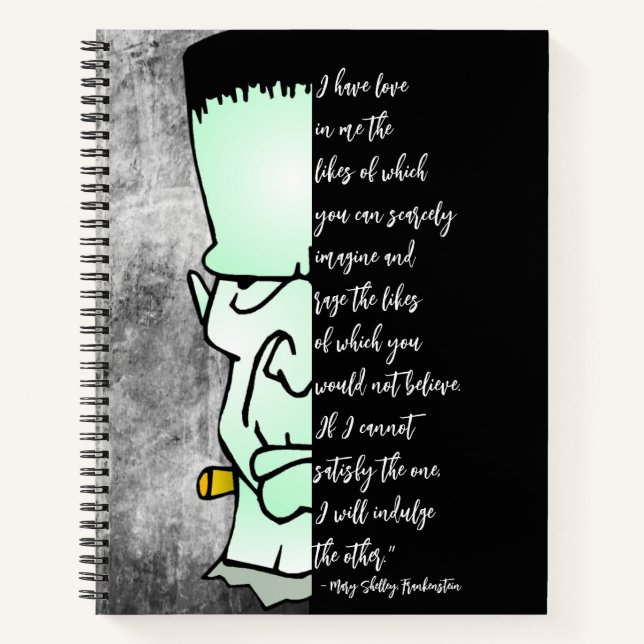 Frankensteins Monster, Shelley Liebe & Rage Quote Notizbuch (Vorderseite)