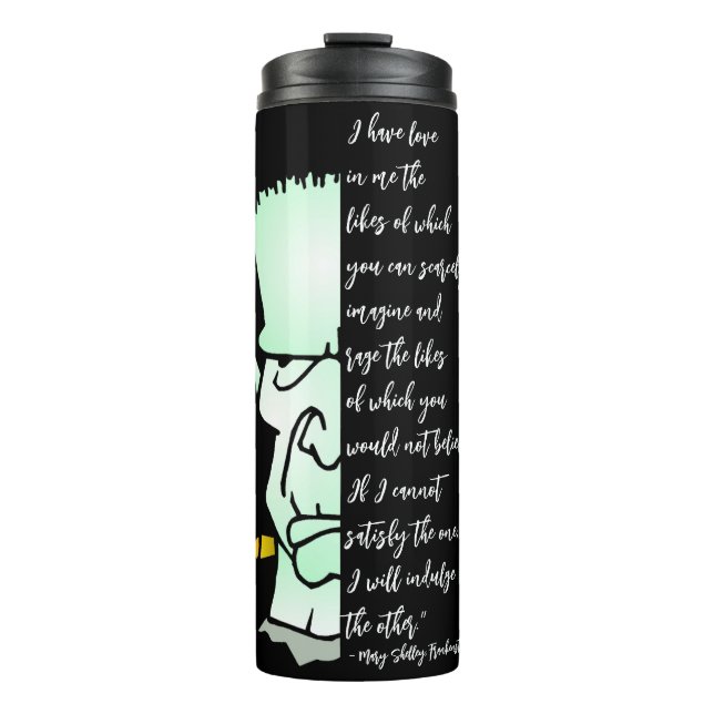 Frankensteins Monster, Shelley Liebe & Rage Quote Thermosbecher (Vorderseite)
