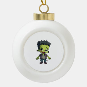 Frankensteins Monster - Süßes Halloween-Cartoon-Sh Keramik Kugel-Ornament