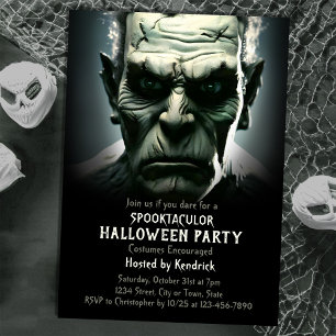 Frankensteins Party zu Halloween-Kostümen Einladung