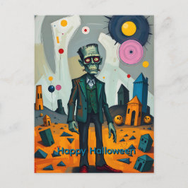 Frankenstiens Monster Happy Halloween Feiertagspostkarte