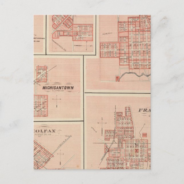Frankfort, Clinton Co mit Tipton Postkarte (Vorderseite)