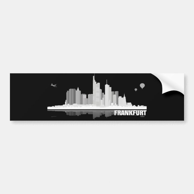Frankfurt City Skyline Autoaufkleber / Aufkleber (Vorne)
