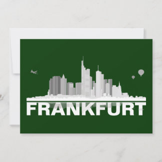 Frankfurt City Skyline Karte / Klappkarte