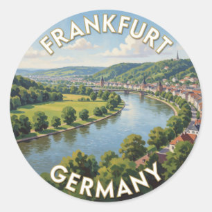 Frankfurt Deutschland Grüne Hügel Natur  🌿 Runder Aufkleber