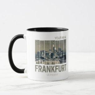 Frankfurt Deutschland Skyline Retro Vintage Souven Tasse