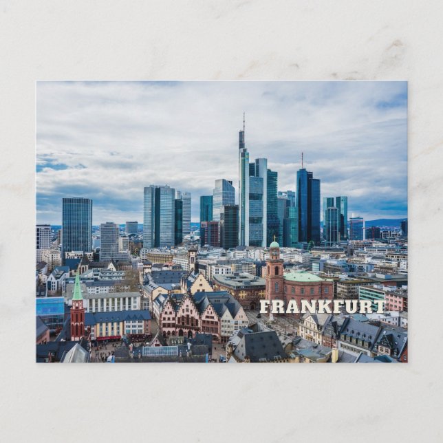 Frankfurt, Deutschland - Stadtansicht Postkarte (Vorderseite)